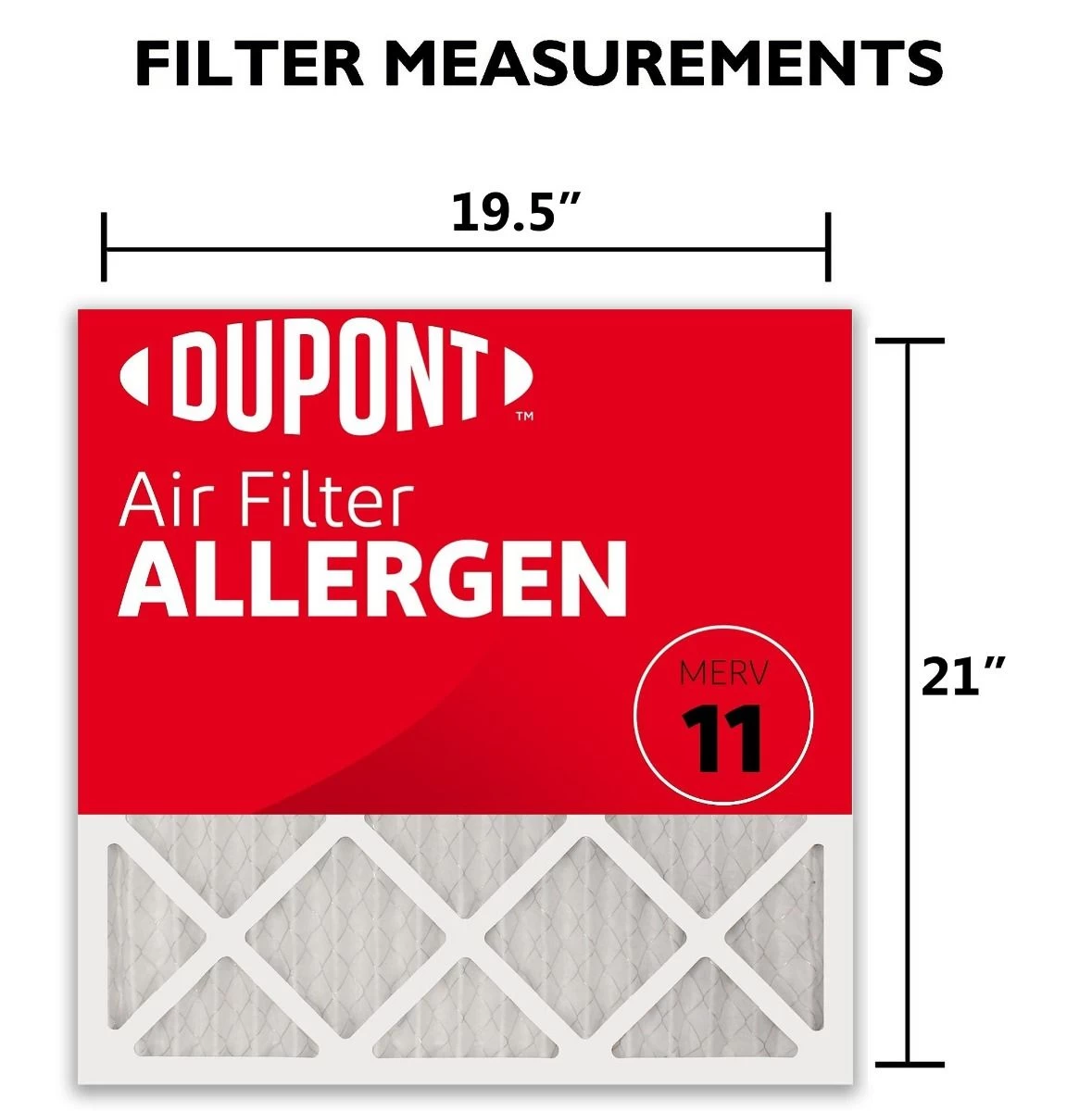 19.5x21x1 (Actual Size) DuPontâ„¢ Allergen Air Filter (MERV 11) - Image 3