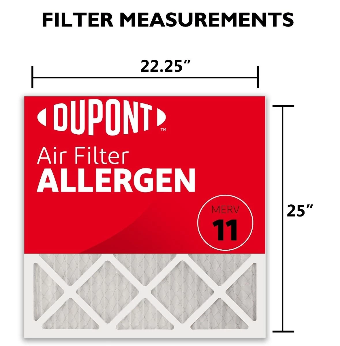 22.25x25x1 (Actual Size) DuPontâ„¢ Allergen Air Filter (MERV 11) - Image 3