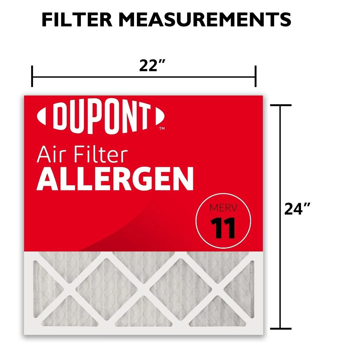 22x24x1 (Actual Size) DuPontâ„¢ Allergen Air Filter (MERV 11) - Image 3