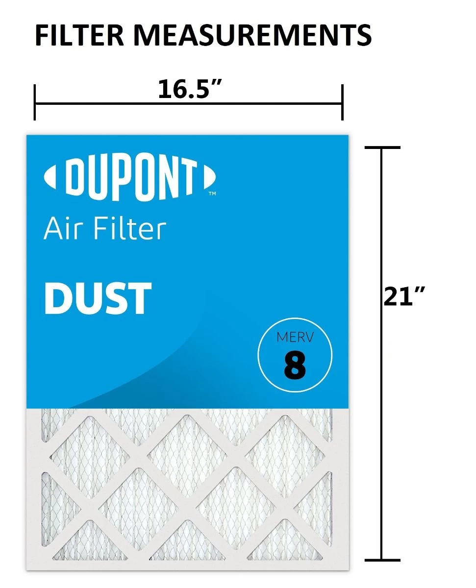 16.5x21x1 (Actual Size) DuPont Dust Air Filter (MERV 8) - Image 3