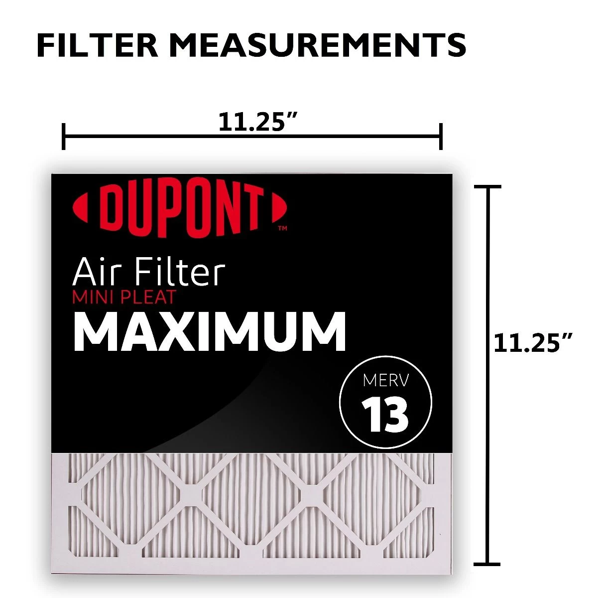 11.25x11.25x1 (Actual Size) DuPontâ„¢ Maximum Air Filter (MERV 13) - Image 3