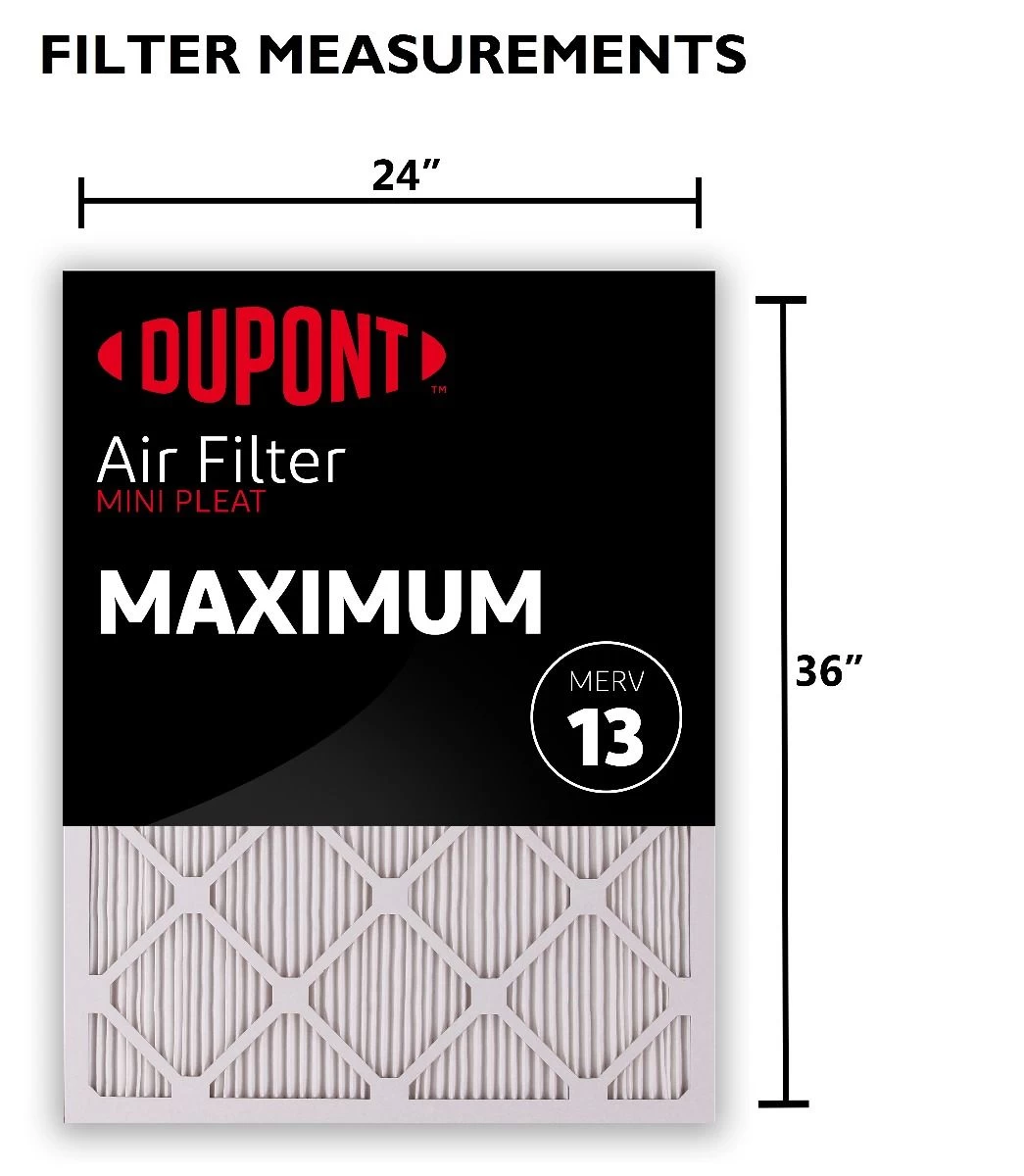 24x36x1 (Actual Size) DuPontâ„¢ Maximum Air Filter (MERV 13) - Image 3